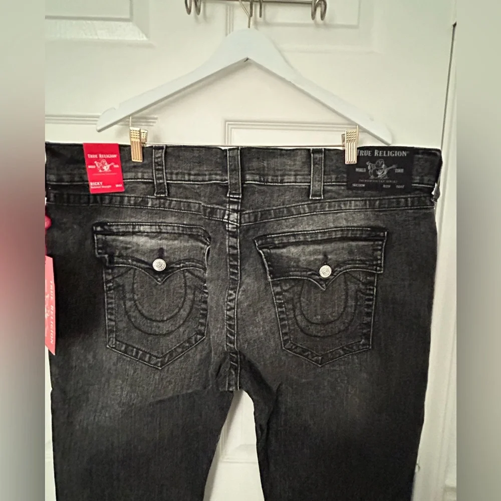 True Religion Men's Black Washed Relaxed Jeans